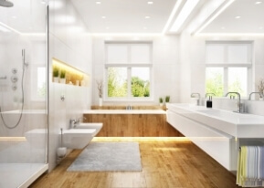 bamboo flooring in bathroom