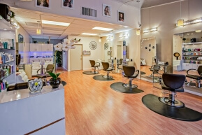 bamboo flooring hair salon